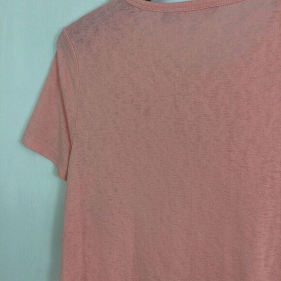 Athleta Womens Breezy Curved Hem Lightweight Soft Stretchy Slub Knit Tee Pink M - Picture 7 of 10